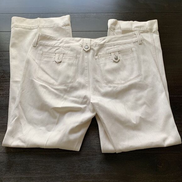 VTG Eddie Bauer Women's Size 16R White Flared Jeans Pants (Measures 37W x 32.5L) - Picture 3 of 11